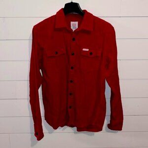 Topo Designs Red Button-Down Shirt - Black Buttons (Medium)
